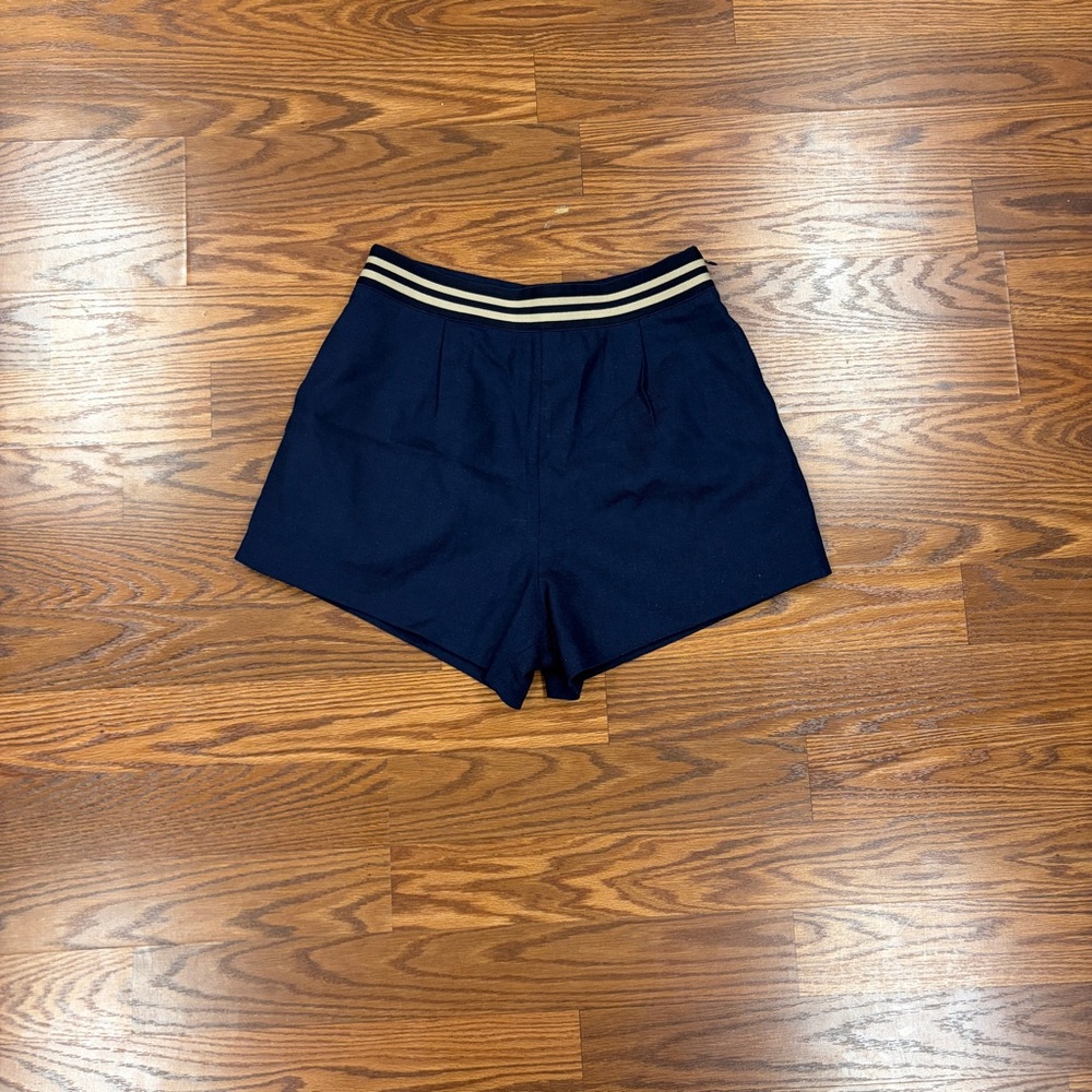 Elegant High Waist Navy Shorts